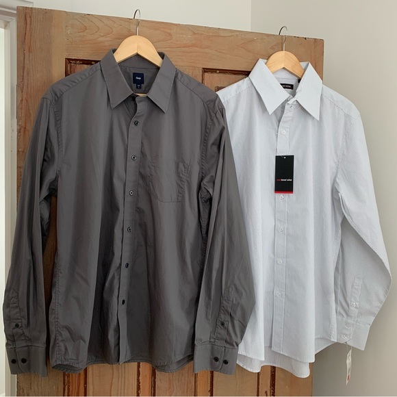 bundle of 2 Men's button down's | Gap & Nordstrom | sz L | NWT - Picture 1 of 13